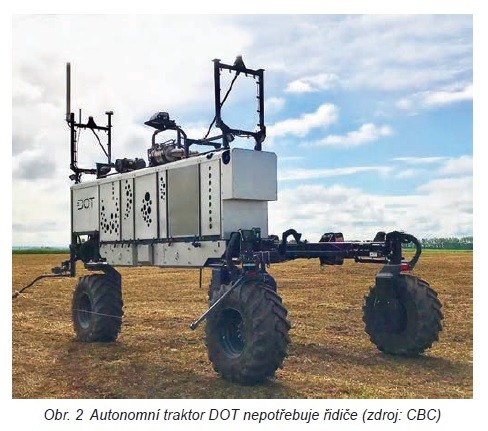 Obr. 2 Autonomní traktor DOT nepotřebuje řidiče